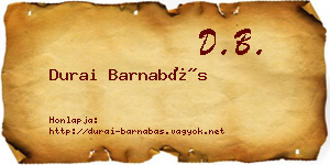 Durai Barnabás névjegykártya
